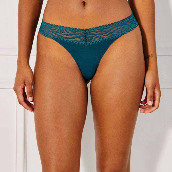 FEROCIZ-TANGA :Cotton and lace tanga briefs