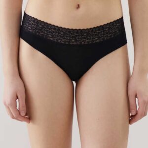 LEOWAISTIZ:Plain hipsters with leopard lace