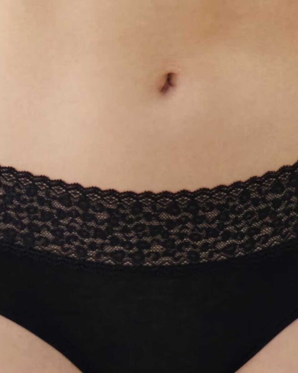 LEOWAISTIZ:Plain hipsters with leopard lace - Image 3