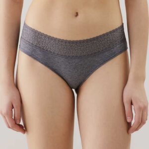 LEOWAISTIZ:Plain hipsters with leopard lace
