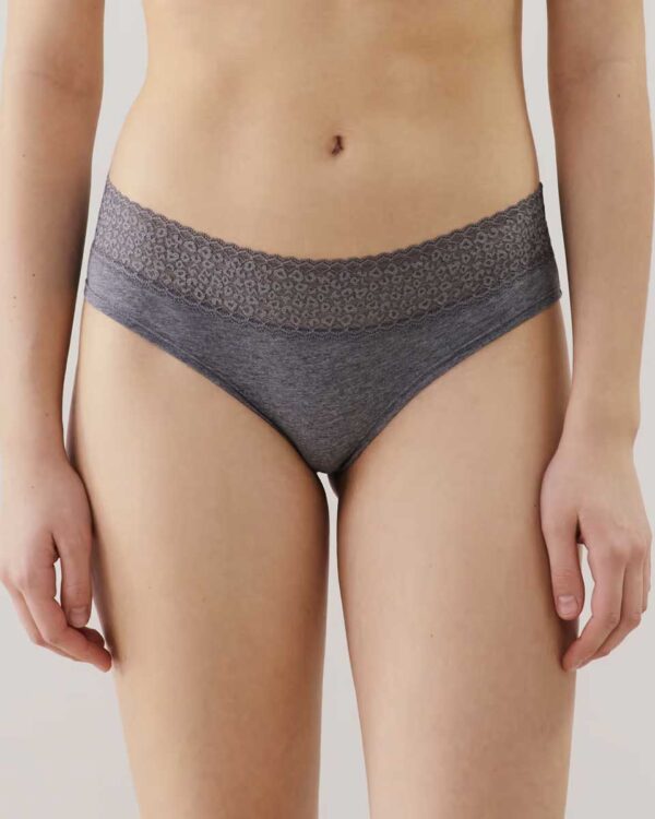 LEOWAISTIZ:Plain hipsters with leopard lace