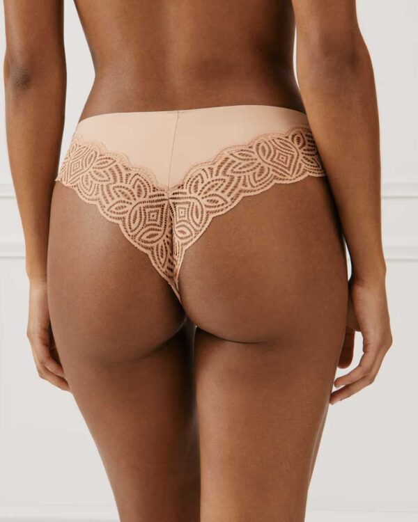 DAILIZ-CHEEKY:Cheekies in microfibre and lace - nude - Image 2