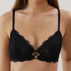 DAILIZ CORBEILLE:Lace balconette bra - black