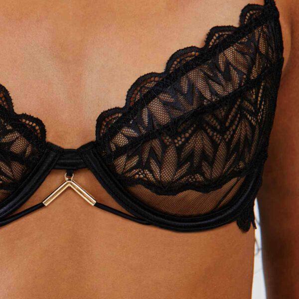 NORAIZ-CORBEILLE:Lace balconette bra - Image 3