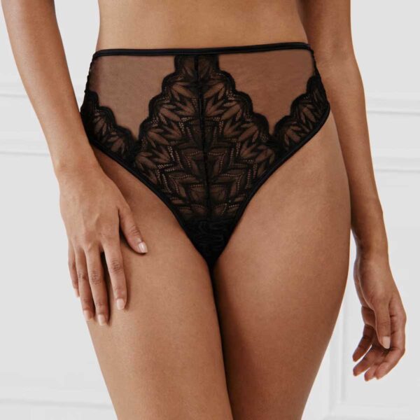 áNORAIZ-HIGH WAIST TANGA:High-rise lace tanga