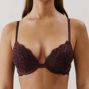 MOCHALATIZ ULTRA PUSH:Lace ultra push-up bra - brown