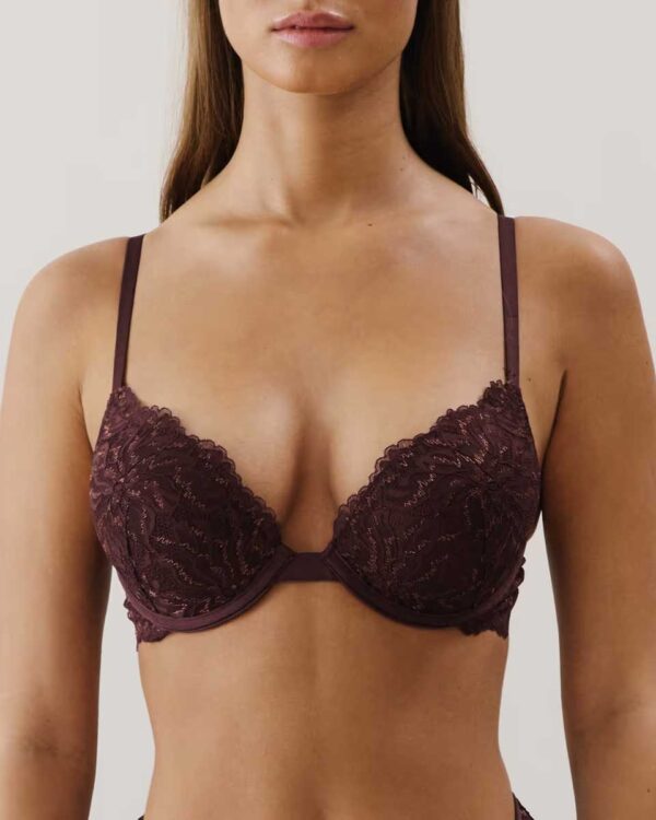 MOCHALATIZ ULTRA PUSH:Lace ultra push-up bra - brown