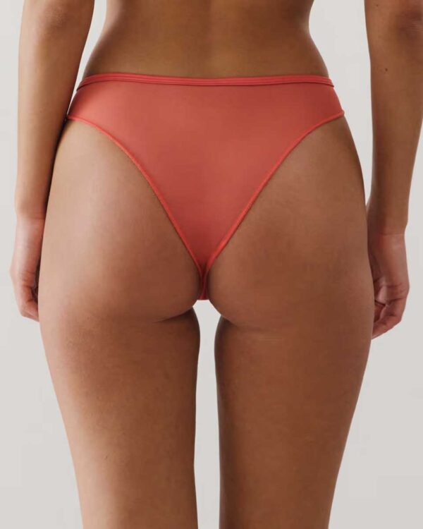 LINDAIZ PRALINIZ-TANGA:Floral embroidered mesh tanga briefs - pink - Image 2