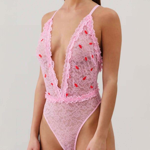 áBRODLACIZ KISSIZ BODY:Mesh bodysuit with embroidery - Image 3