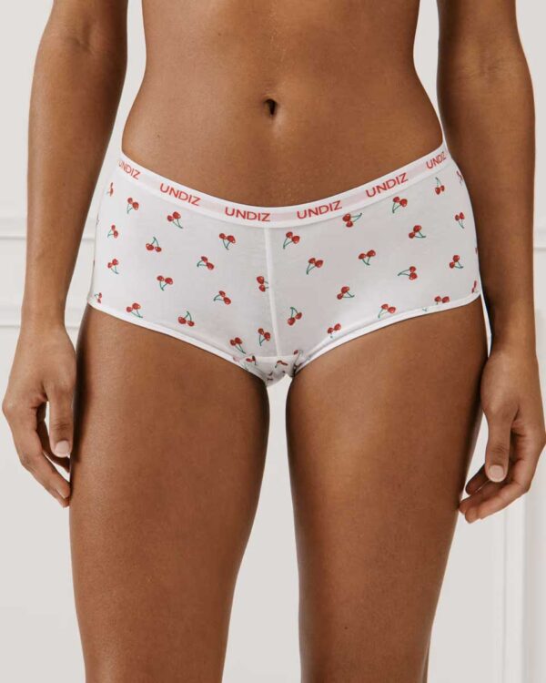 BIGELATIZ SHORTY:Cherry pattern cotton shorts - white