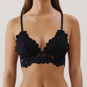 BREWIZ-TRIANGLE:Lace triangle bra - black