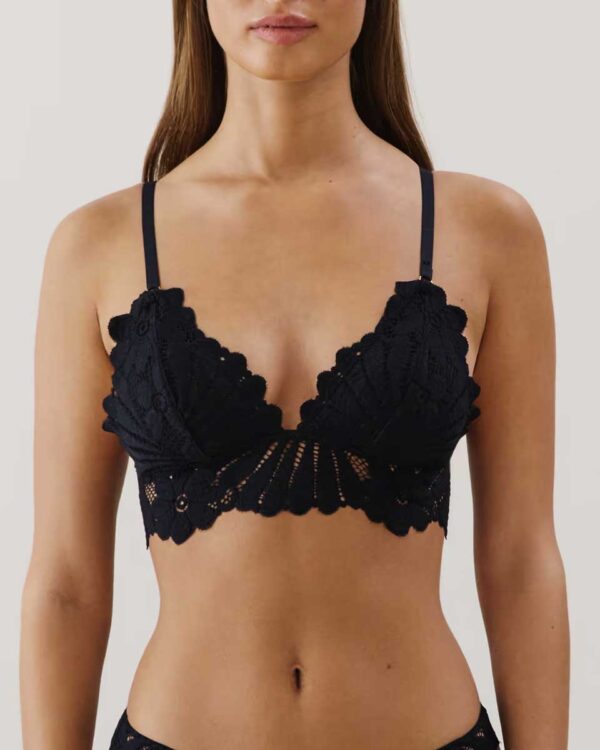 BREWIZ-TRIANGLE:Lace triangle bra - black