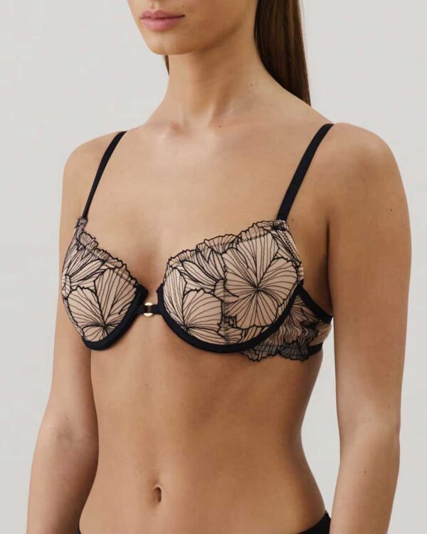 áLINDAIZ NUDIZ AMPLI:Push-up bra in mesh with embroidery