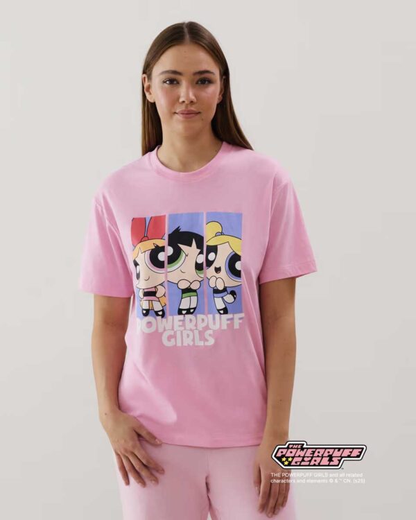 COREPUFFIZ-TOP:Super Nana pink jersey top