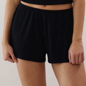 CORENIGHTIZ-SHORT:Ribbed jersey shorts - black