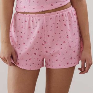 CORENIGHTIZ-SHORT:Ribbed jersey shorts - pink
