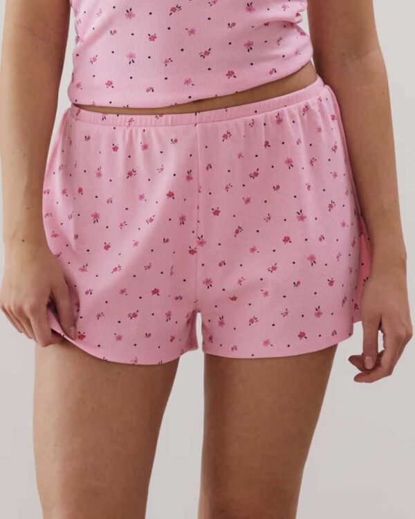 CORENIGHTIZ-SHORT:Ribbed jersey shorts - pink