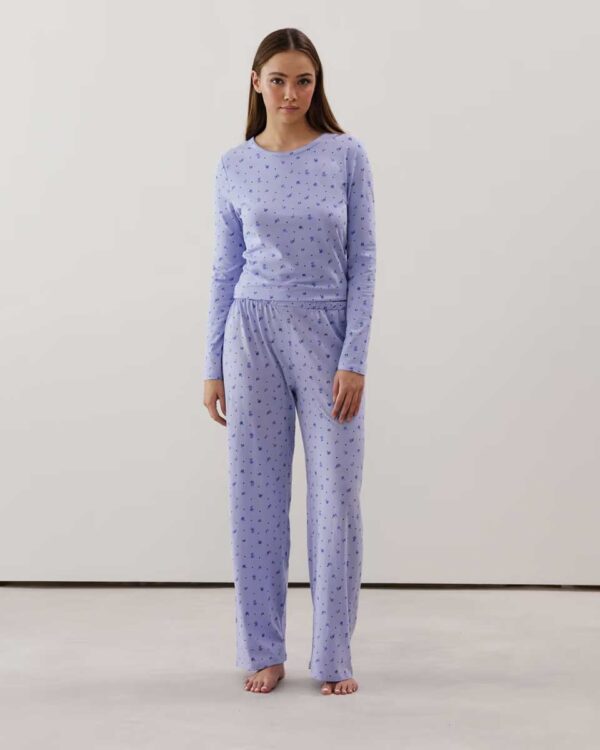 NIGHTBASICIZ PANT:Straight leg jersey trousers - sky blue