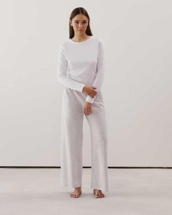 NIGHTBASICIZ PANT:Straight leg jersey trousers - white