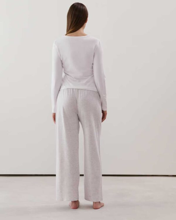 NIGHTBASICIZ PANT:Straight leg jersey trousers - white - Image 2