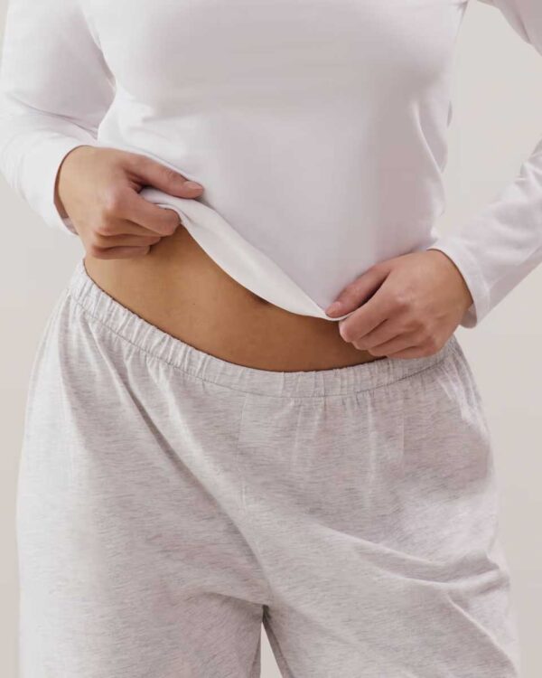 NIGHTBASICIZ PANT:Straight leg jersey trousers - white - Image 3