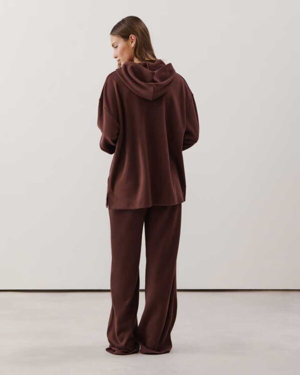 COMFYLIZ-SWEAT:Rib knit sweatshirt - brown - Image 3