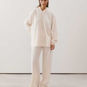 COMFYLIZ-PANT:Rib knit trousers - beige