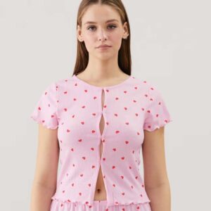 FLATMINICUTIZ-TOP:Patterned jersey top