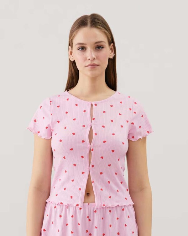 FLATMINICUTIZ-TOP:Patterned jersey top