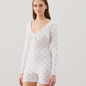 MINICUTIZ-COMBI:Patterned jersey playsuit
