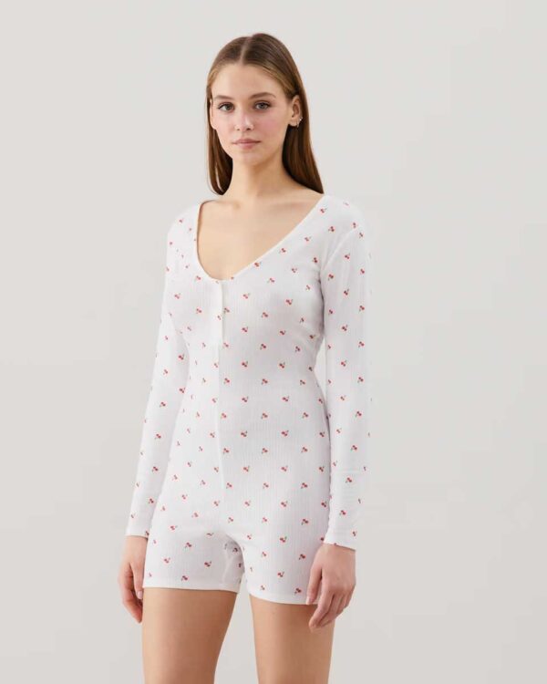 MINICUTIZ-COMBI:Patterned jersey playsuit