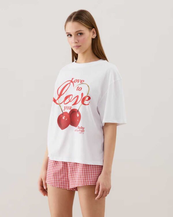 VICHYLIZ TOP:Patterned jersey top - Image 2