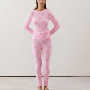 COZYLIZ-LEGGING:Patterned jersey leggings - pink