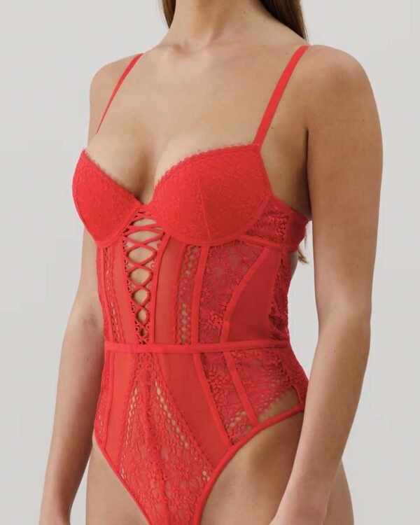 SOLANIZ-BODY PUSH:Lace push-up bodysuit - Image 3