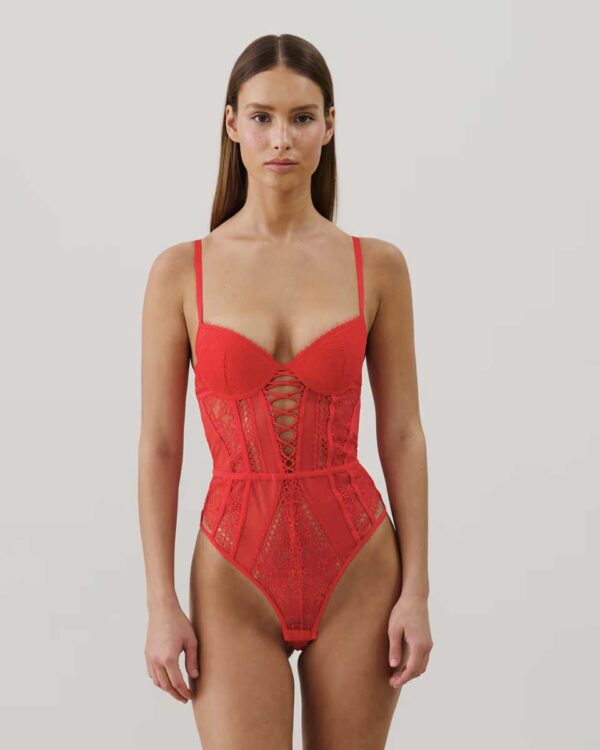 SOLANIZ-BODY PUSH:Lace push-up bodysuit