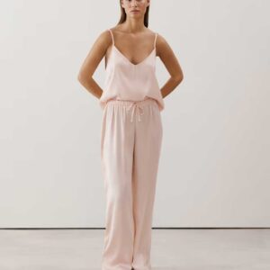 MASRILIZ-PANT:Wide-leg satin trousers
