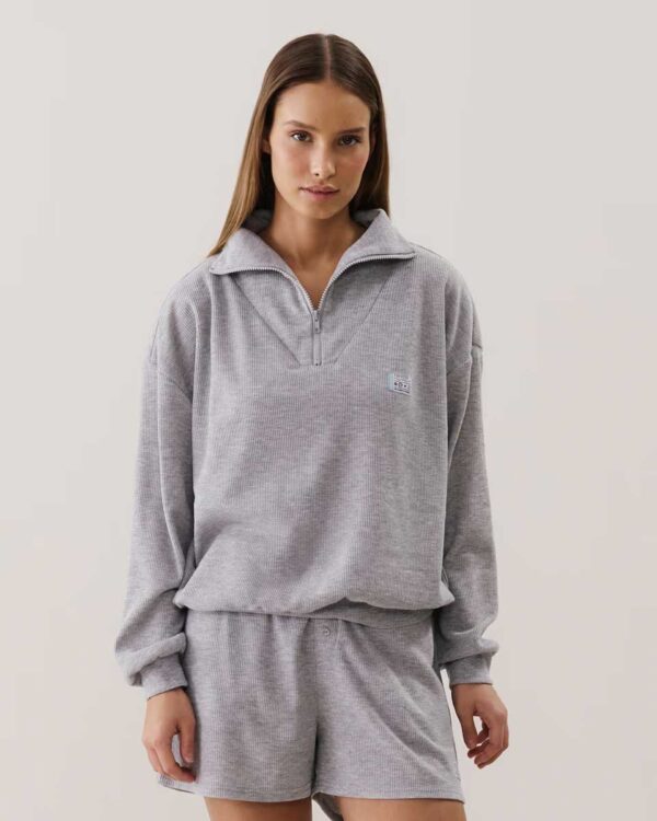 JANELIZ-SWEAT : Heather grey sweatshirt