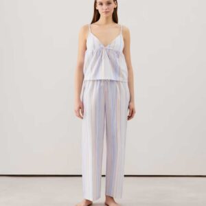 STRIPESIZ-PANT DROIT:Cotton striped trousers
