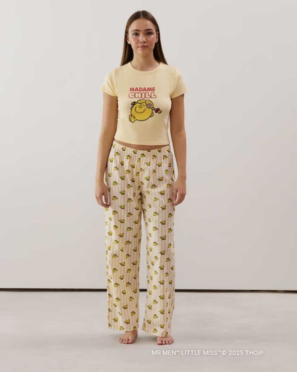 BABYCHIPIZ-PANT DROIT : Madame Chill straight-leg trousers in yellow cotton