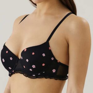 FIORDALIZ-AMPLI : Push-up bra in tulle with embroidery