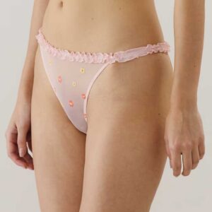 FIORDALIZ-SLIP : Tulle brief with embroidery