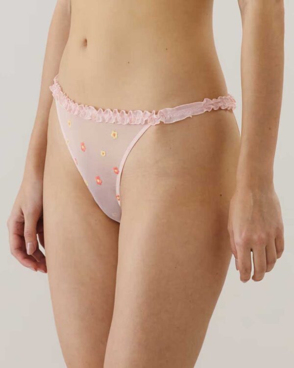 FIORDALIZ-SLIP : Tulle brief with embroidery