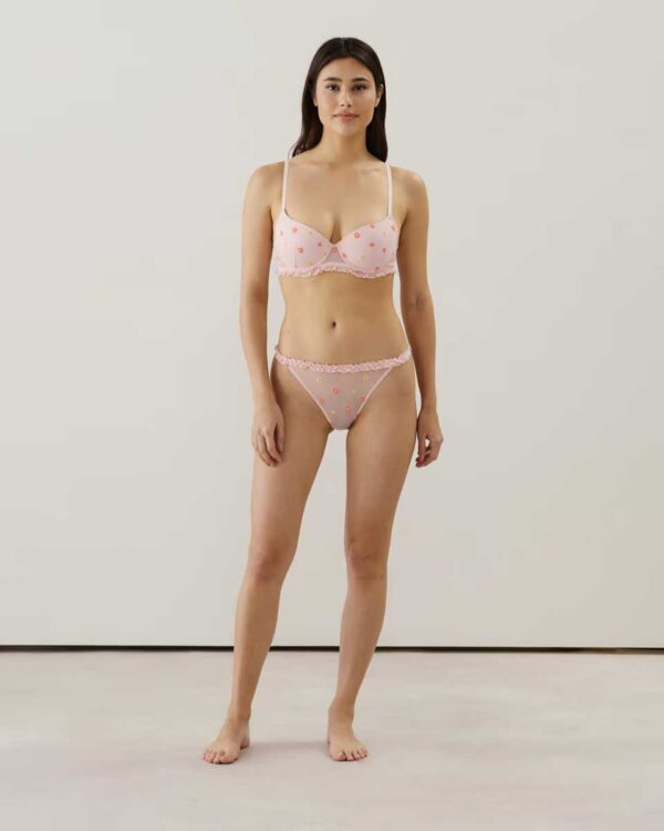 FIORDALIZ-SLIP : Tulle brief with embroidery - Image 3