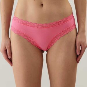 NEW SKINNY-CHEEKY:Cotton and lace cheeky brief