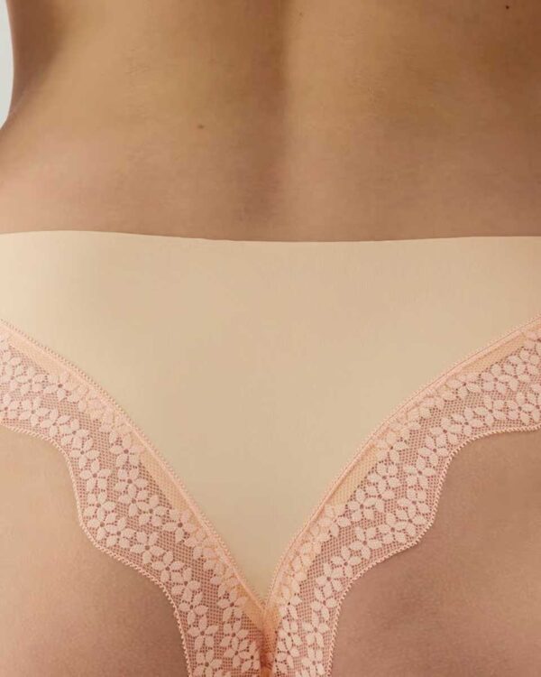 CLEMATIZ-SLIP:Microfibre and lace thong - Image 3