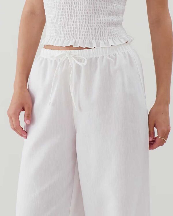 LINELIZ-PANT LARGE:Straight-leg trousers with linen effect - Image 3