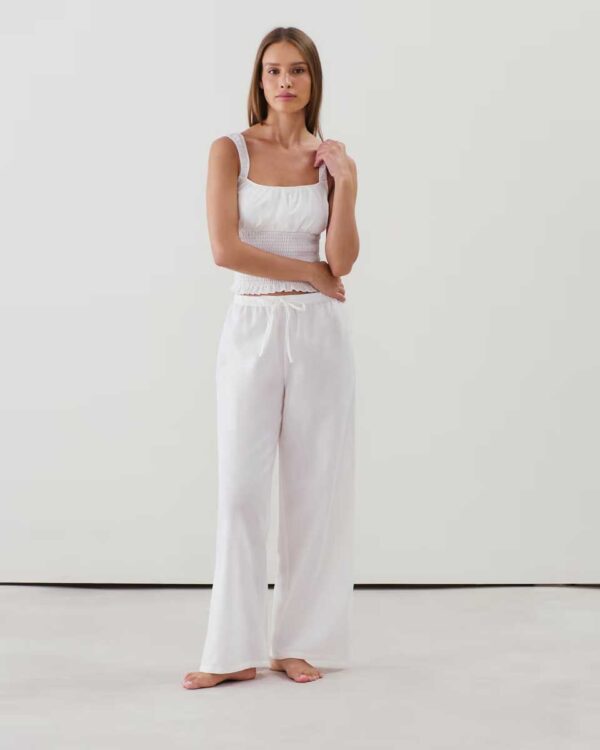 LINELIZ-PANT LARGE:Straight-leg trousers with linen effect
