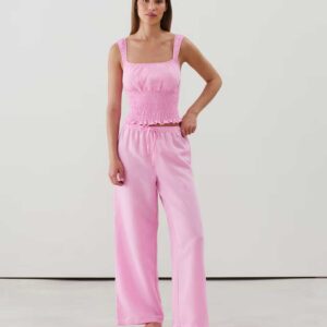 LINELIZ-PANT LARGE:Straight-leg trousers with linen effect