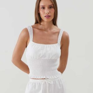 LINELIZ-TOP:Linen-effect top