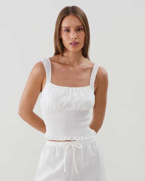 LINELIZ-TOP:Linen-effect top